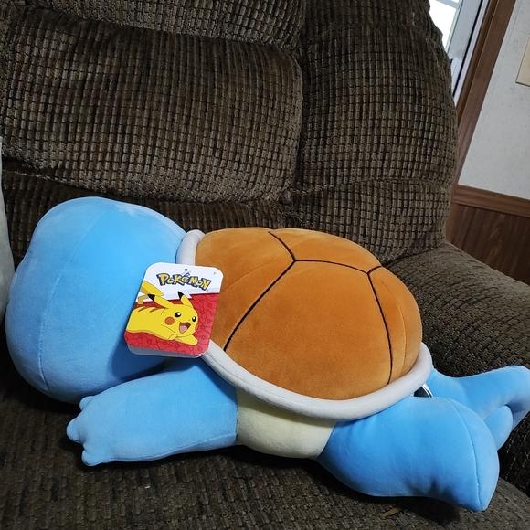 Jazwares Pokémon Sleeping SQUIRTLE Plush 18" Large Soft Pillow Buddy - Picture 3 of 7